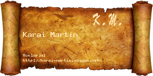 Karai Martin névjegykártya