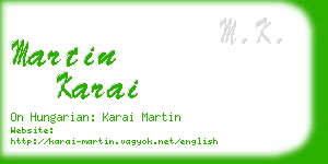 martin karai business card